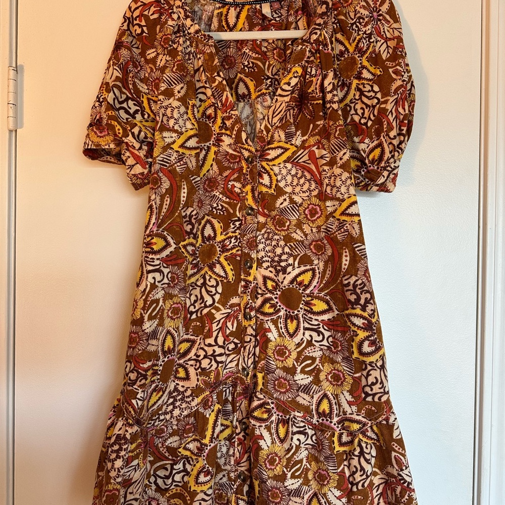 Anthropology Pilcro Multicolor Floral Midi Dress